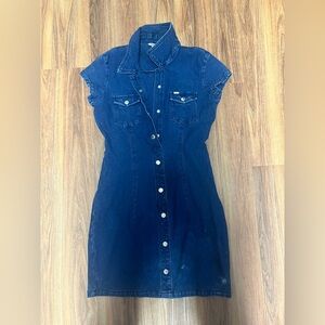 Guess Dark Blue Denim Mini Dress Y2K